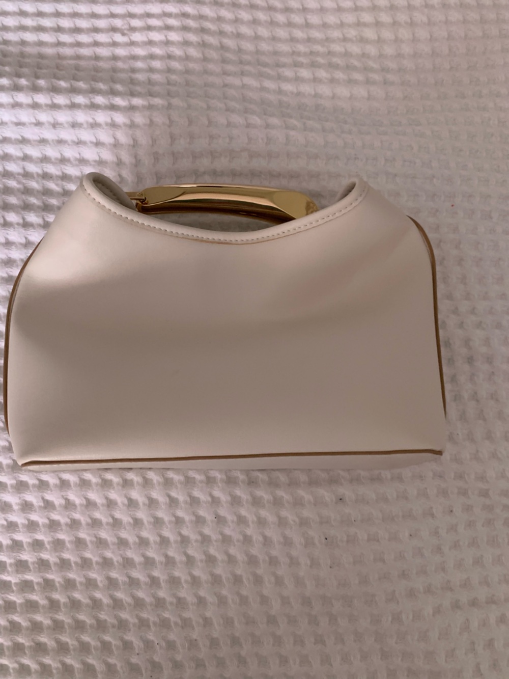 a new day Cream Mini Handbag with Gold Handle